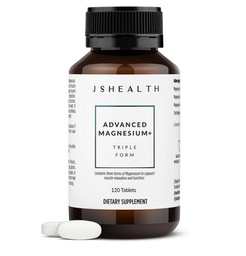 JSHealth Magnesium Supplement for Sleep. 400mg Triple-Form Glycinate, Citrate, Amino Acid Chelate. By Nutritionist Jessica Sepel (120 Tablets)