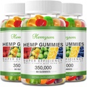 Hemp Gummies 3 Packs - for Sleep, Pain, Anxiety Relief - High Potency Pure Organic Supplement - with Natural Hemp Oil Extract Edible Gummy Vegan, Non-GMO