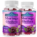 2 Packs Organic Moringa Oleifera Gummies for Women & Men, 8-in-1 Superfood Blend w. Berberine HCl & Moringa Leaf Extract for GLP-1 Support & Energy Immune Joint & Gut Health Sugar-Free