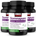 Force Factor Somnapure, 3-Pack, Sleep Support for Adults for Occasional Sleeplessness with Melatonin & Valerian, Non-Habit-Forming Sleeping Pills, Fall Asleep Faster, Wake Up Refreshed, 90 Tablets
