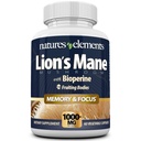 Natures Elements Lion’s Mane Mushroom with BioPerine – 10:1 Extract – 1000mg Lion’s Mane + 10mg BioPerine – 30% Polysaccharides – 60 Vegetarian Capsules – Cognitive & Nerve Support – Non-GMO