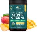 Ancient Nutrition SuperGreens Powder with Probiotics, Organic Mango Flavor Greens, Made from Real Fruits, Vegetables and Herbs, Digestive and Energy Support, 25 Servings, 6.8oz