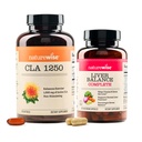 NatureWise [1] CLA 1250 - CLA Supplement, Non-Stimulating Non-GMO - 90 Softgels[30-Day Supply] + [1] Liver Balance - Milk Thistle, Dandelion, Turmeric - 120 Capsules[60-Day Supply]