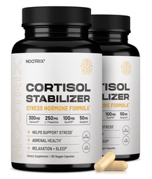 Nootrix Cortisol Manager & Stabilizer Supplement | 90 Day Supply | Supports Deep Sleep, Relaxation, Adrenal Health & Stress | 300mg Ashwagandha | L-Theanine, Rhodiola Rosea Extract & Apigenin