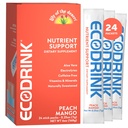 Lily of the Desert EcoDrink Nutrient Support Hydration Packets, Peach Mango – Naturally Sweetened Multivitamin Electrolyte Mix with Aloe, 24 Stick Packs/Box, 0.25 Oz Ea