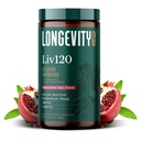 Liv120 Superfood Powder, Antioxidant Blend with Pomegranate, Turmeric, Mulberry, Soursop, Noni, Non-GMO, Vegan, for Energy, Detox, Immunity