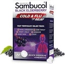 Sambucol Cold and Flu Relief Quick Dissolve Tablets Black Elderberry 30 TB - Buy Packs and Save (Pack of 4)