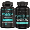 Vital Vitamins Multi-Collagen 150 ct + Hyaluronic Acid Hydration Complex 60 ct