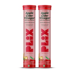 PLIX Apple Cider Vinegar with Mother 30 Effervescent Tablets | 700 mg ACV Supplements for Weight Management Support | No Added Sugar, Non-GMO & Gluten-Free -Pack of 2