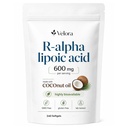 RESONA Velora R-Alpha Lipoic Acid with Coconut Oil - Highly Bioavailable ALA Supplement for Antioxidant, Nerve, Heart & Liver Support, Non-GMO, Gluten-Free, Soy-Free - 240 Softgels