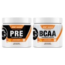 Honey Badger Vegan Keto Pre Workout and BCAA | Peach Mango | Natural Paleo Sugar Free Pump Energy Supplement Nootropics Amino Acids Nitric Oxide Sucralose Free + Non-Habit Forming | 30 Servings