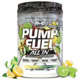 PMD Sports Pump Fuel ALL IN Caffeine Free, Ultimate Pre Workout Powder & Muscle Pump, Greater Focus, Endurance & Recovery, Premium Creatine, Arginine & Beta Alanine, Liftin' Lemon Limeade, 20 Servings