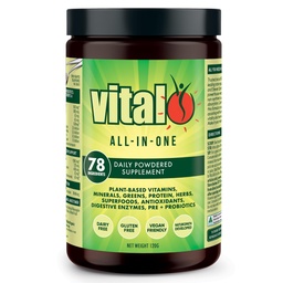 Vital All-in-One Daily Powdered Supplement - Natural Greens Superfood Powder for Energy & Health, Super Greens Powder Drink Mix with Probiotic & Antioxidant Support - 4.23 oz (12 Servings)