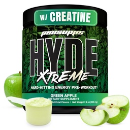 PROSUPPS M. Hyde Xtreme Poudre pré-entraînement avec Créatine, Beta Alanine & Caféine - Extrême énergie, pompes, focus et performance - Suppléments fitness et gym pour hommes et femmes (Pomme verte, 30 portions)