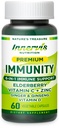 Immune Support 6-in-1 – Elderberry, Ginger, Korean Ginseng, Vitamin C 500mg, D3 2500IU, Zinc | Vegan Capsules – 1 Month Supply | Innervis Nutrition
