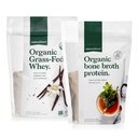 Natural Force Grass Fed Organic Whey Protein Powder Vanilla Flavor 16 oz Pure Organic Bone Broth Protein Powder 10.8 oz