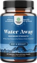 Water Away Herbal Diuretic Pills High Strength - Fluid Retention Supplement with Dandelion Leaf Extract & Green Tea for Bloating Relief for Women & Men - Capsules for Leg & Feet Swelling - 60 Count