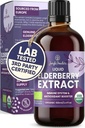 Organic Elderberry Syrup USDA Certified 3.4 fl oz Bottle Liquid Sambucus Elderberry Immune Support Supplement for Kids and Adults Alcohol-Free European Origin Elderberries Extract High Bioavailability