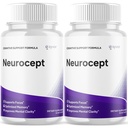 (2 Pack) Neurocept Capsules, Official Neurocept Brain Supplement Pills with All Natural Ingredients, Advanced Formula Support Pills with Max Strength Premium Vitamins for Women & Men (120 Capsules)