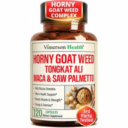 Horny Goat Weed for Men 1000mg – 9-in-1 Male Enhancing Supplement for Energy & Stamina – Hornygoatweed with Maca Root, Tongkat Ali, Saw Palmetto, Panax Ginseng & Tribulus Terrestris – 120 Capsules
