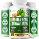 FloraBliss Rhodiola Rosea with Ashwagandha KSM-66, L-Theanine, Holy Basil & Black Pepper - 90 High Potency Vegan Capsules - 45-Day Supply