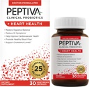 Peptiva Probiotics Heart Health - Heart Health Support Supplement, 25 Billion CFU, Multi-Strain Probiotic, Lactobacillus Acidophilus, Bifidobacterium, Digestive Support - 30 Vegetarian Capsules