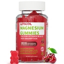 Magnesium Glycinate Gummies, Sugar Free Magnesium Supplement with Magnesium Malate, Calcium, Vitamin D3, B6, CoQ10 for Calm Support & Sleep for Adults Kids