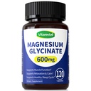 Pure Magnesium Glycinate 600mg - Magnesium Bisglycinate Supplement, High Absorption Magnesium Supplement for Sleep Support & Muscle Function, Non GMO, 120 Count