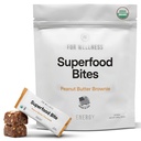 For Wellness Superfood Bites Energy: Peanut Butter Brownie | Healthy Snacks for Adults and Kids | Organic, Healthy Snack for Energy and Brain Food | 20 Count