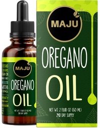 MAJU gouttes d'huile d'origan - Potent 90 %+ Carvacrol (2 fl Oz) Huile essentielle de la Méditerranée sauvage d'Origan liquide, Aceite de Origan, Immune et soutien saisonnier