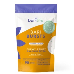 Calcium Citrate Bariatric Calcium Chews with 1000 IU Vitamin D3 - Ideal for Bariatric Patients - BariBurst by Bari Life (Butter Toffee)