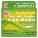 Rite Aid Pharmacy Laxative, Fast Relief, 10 mg, Suppositories, 8 Suppositories