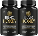 (2 Pack) Brain Honey Capsules - Official BrainHoney Advanced Support Formula All Natural Ingredients Daily Premium Pills Vitamins for Brain Health and General Wellness, 120 Capsules for 2 Months