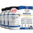 Youthfeel Brain Max Memory and Focus Support, Nootropic Brain Booster, 60 Capsules (Pack of 3)