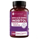 Intimate Rose Myo-Inositol & D-Chiro Inositol Supplement with Folate and Vitamin D - Support Hormonal Balance, Regular Cycles and Ovarian Health - 30-Day Supply - 40:1 Ratio Capsules