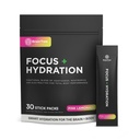 BrainTree Nutrition - Focus + Hydration - Electrolyte Drink Mix - Total Body Hydration - Supports Cognitive Function, Energy & Muscle Recovery - Sugar Free - Pink Lemonade - 30 Stick Packs