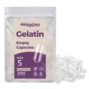 Empty Gelatin Capsules Size 5-200 Count Bovine Bone Gel Capsules Empty | Quick Dissolve | All Size | for Powder & Liquid DIY Filling