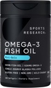 Sports Research Fish Oil Mini-Softgels - Easy to Swallow Omega-3 Fatty Acids from Wild Caught Alaska Pollock - 625mg, 120 Softgels