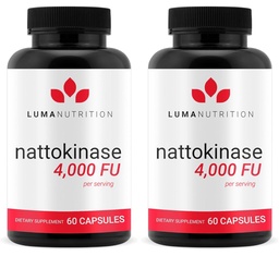 Luma Nutrition Nattokinase Supplement - Natto 4000 FU Per Serving, Premium Heart Health Support - Vegan & Gluten Free - 60 Capsules - Made in USA (Pack of 2)