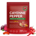 Cayenne Pepper Softgels Supplement, Rich in Vitamin E D3+K2 and Extracts of Grape Seed, Hawthorn, Beetroot and Others, Supports Leg Vein, Heart and Blood Vessel Health- 240 Softgels/1 Pack