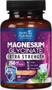 Magnesium Glycinate 250mg - 100% Chelated Magnesium for Max Absorption - Sleep Support, Muscle, Nerves, Bone & Heart Health Support, Best Mag Supplement, Vegan Non-GMO, 3rd Party Tested - 60 Tablets