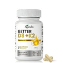 Vitamin D3 with K2 MK7 Supplement: Vegan Vitamin D3 from Algae, D3 K2 Vitamin for Bone Health, Calcium Absorption, Immune & Heart Support, Non-GMO Softgels with MCT Oil, 120 Softgels