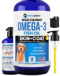 Omega 3 Fish Oil for Dogs - Better Than Salmon Oil - Dog Fish Oil Supplement to Reduce Shedding & Itching - Supports Joints, Brain, and Heart Health - Skin and Coat Supplement - Liquid Fish Oil