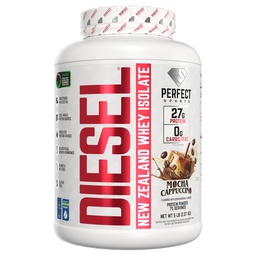 PERFECT SPORTS Diesel 100% New Zealand Whey Protein Isolate | Stevia Sweetened, No Artificial Ingredients, Keto | 0g Carb, 0g Fat, 27g Protein | 5 Pounds (Mocha Latte Cappuccino)