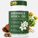 Rhodiola Rosea Supplement – Organic Rhodiola Capsules 500mg – Supplement with Salidroside & Rosavins – Golden Root Adaptogen | for Natural Stress Relief & Energy Support | Non-GMO, Vegan, 90 Capsules