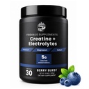 Creatine + Electrolytes, 5g Creatine Monohydrate with Potassium, Magnesium, and Sodium for Strength, Hydration, and Recovery Support, Berry Burst Flavor, 30 Servings