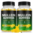 Mullein Gummies for Lung Detox, 2000mg Mullein Leaf Extract for Respiratory & Digestive & Immune Support w/Quercetin, Bromelain, Elderberry & Marshmallow, Vegan 120 Gummies