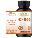 SHIFAA NUTRITION Halal Vitamin C-500 Tablets 60 Servings. Vegetarian, Non-GMO and Sugar Free Vitamin C Pills. for Seasonal and Immune Support.
