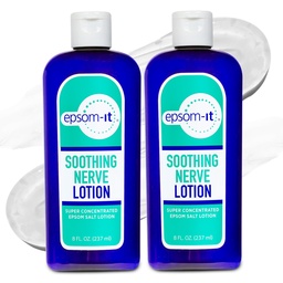 Epsom-It Soothing Nerve Lotion - Epsom Salt Magnesium Lotion, Topical Magnesium Cream with Capsaicin & Arnica to Provide Comfort for Legs, Knee and Feet, 8.0 oz., 2-Pack