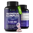 Magnesium Complex 2,150MG, High Absorption Capsules with Magnesium Glycinate, Citrate & Malate, Plus Vitamin B6, B2, Folate & Beet Root, Vegan, Non-GMO, No Artificial Additives, 90 Capsules